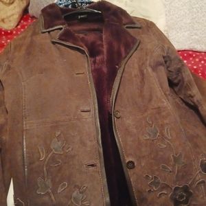 Suede coat leather